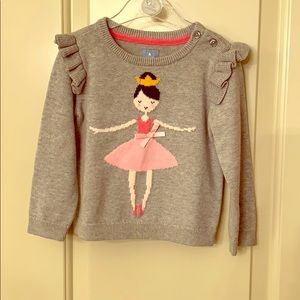 Ballerina ruffle sleeve sweater.